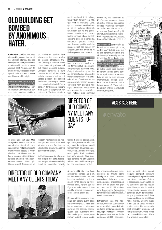 A3 Newspaper Template by spidergraph GraphicRiver